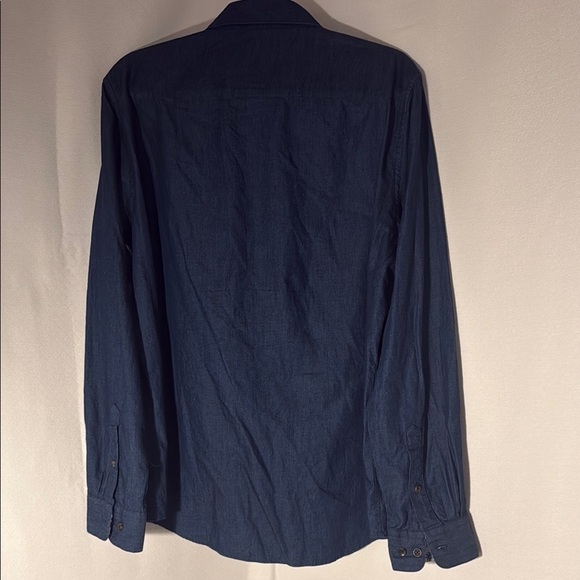 Monique Dark Denim Blue Button-Up Shirt - Picture 6 of 9